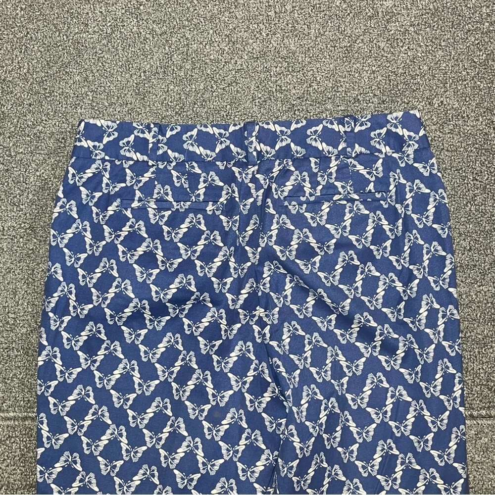 Talbots The Perfect Crop Pants Womens Size 8 Blue Butterfly Chino Stretch - Picture 8 of 9